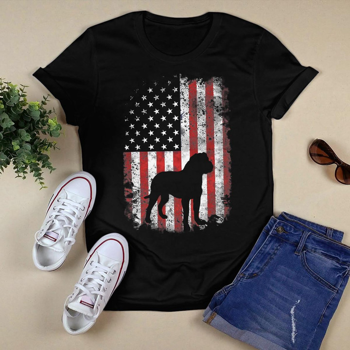 English Mastiff American Flag 4th Of July USA Patriotic Dog T-Shirt