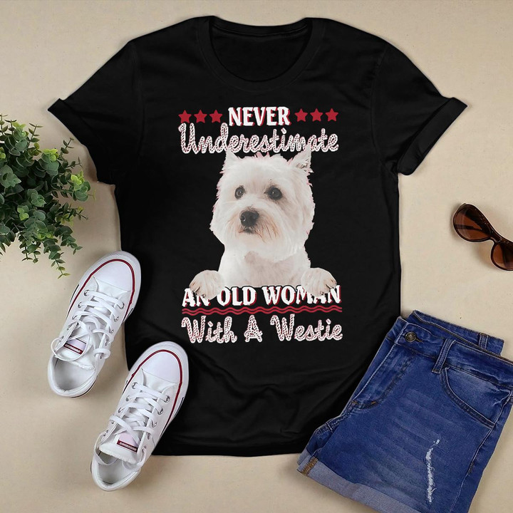 Never Underestimate An Old Woman With A Westie T-Shirt