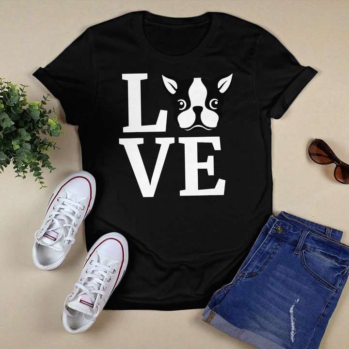 Boston Terrier Shirt I Love My Bostie Tee Gift for Dog Lover T-Shirt