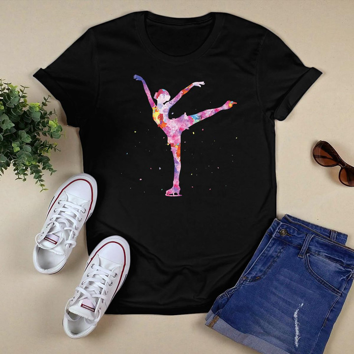 Womens Beautiful Figure Skater Girl Gift Idea - Figure Ice Skating V-Neck T-Shirt