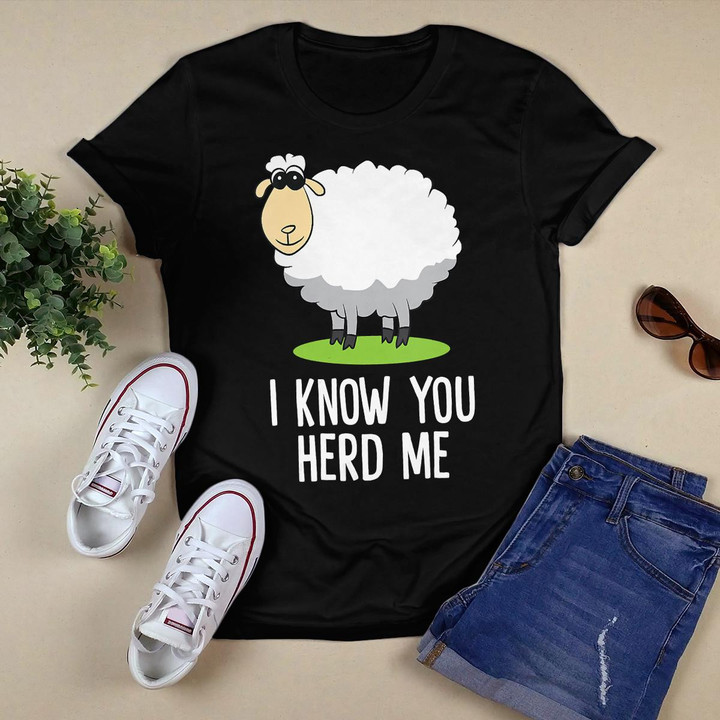 Womens Funny Sheep I Know You Herd Me Cute Sheep Lover Gift Sheep V-Neck T-Shirt