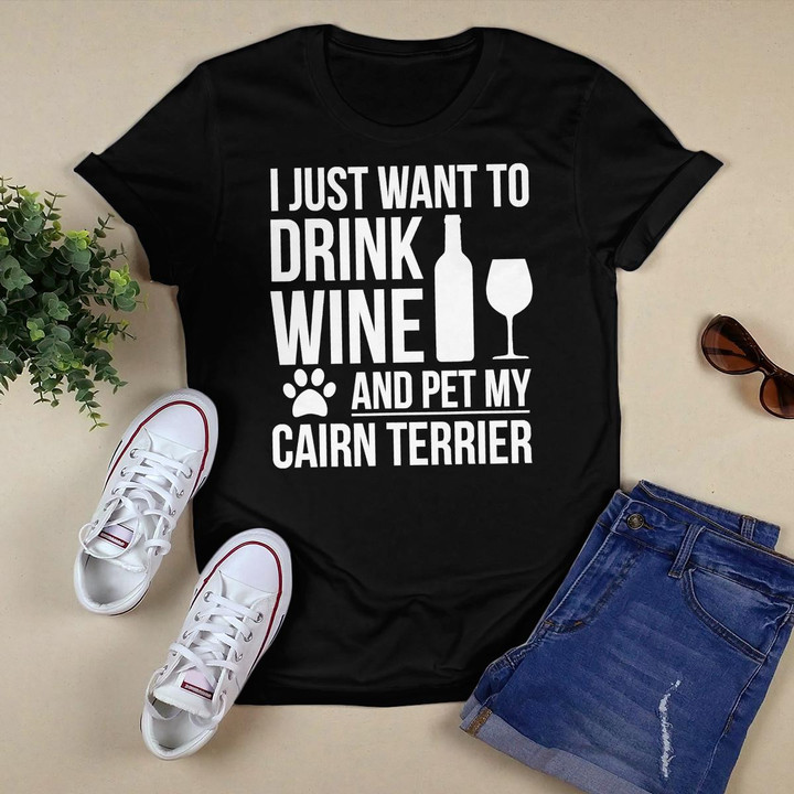 Drink Wine Pet Cairn Terrier T-shirt Dog owner Dog Lovers