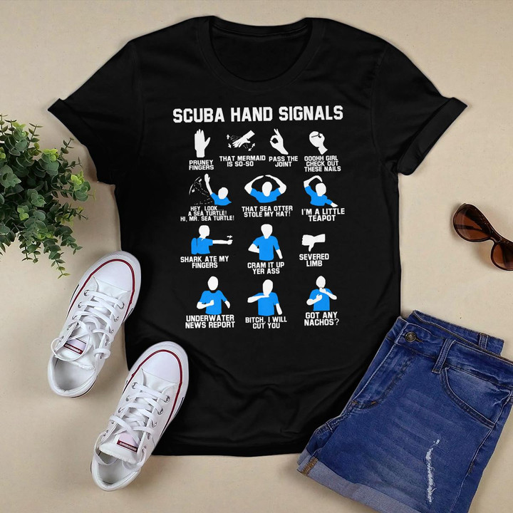 Diver Hand Sign Funny Scuba Hand Signals Premium T-Shirt
