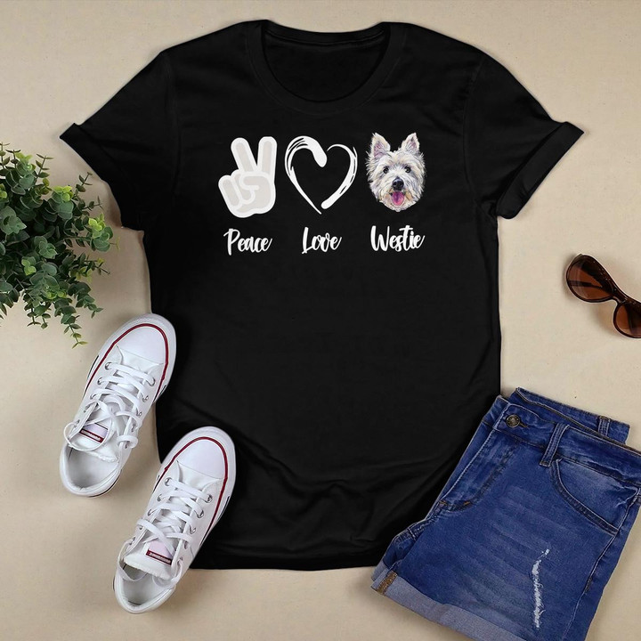 Peace Love Westie West Highland White Terrier Gift T-Shirt