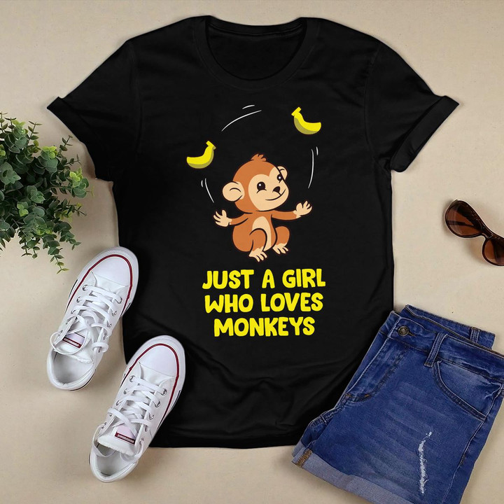 Monkey Lover Gift Just a Girl Who Loves Monkeys Long Sleeve T-Shirt