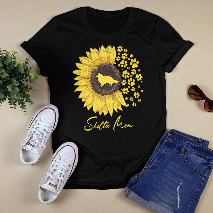 Sheltie Mom Sunflower Sheltie Gifts Dog Mom Mama T-Shirt