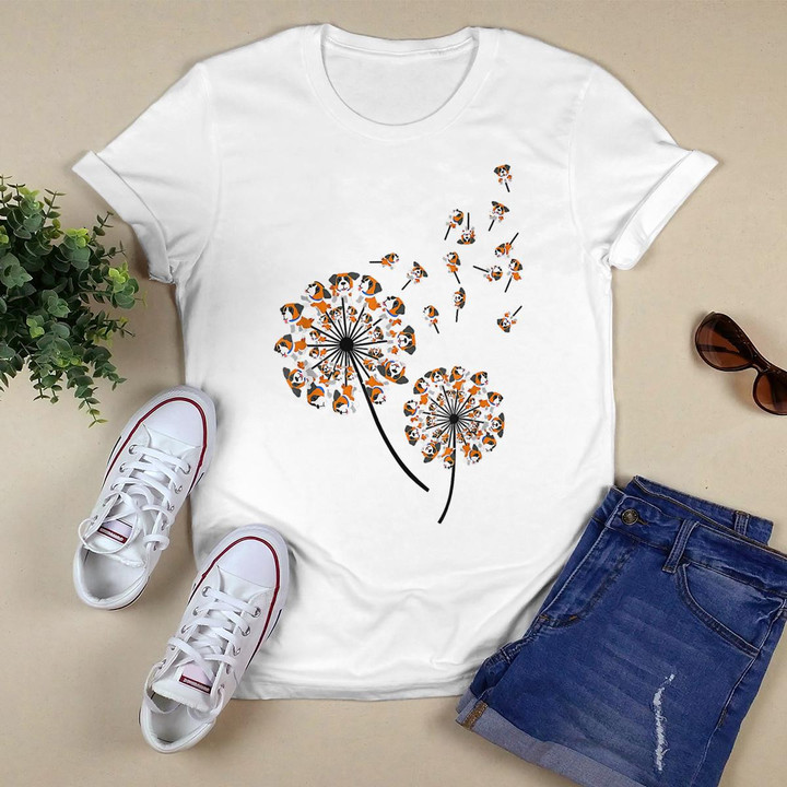 St bernard Flower Fly Dandelion Funny Dog Lover T-Shirt