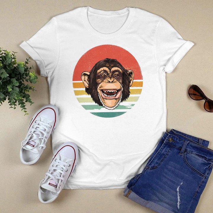 Retro Vintage Chimpanzee Monkey Lover 70s Men Women Kids T-Shirt