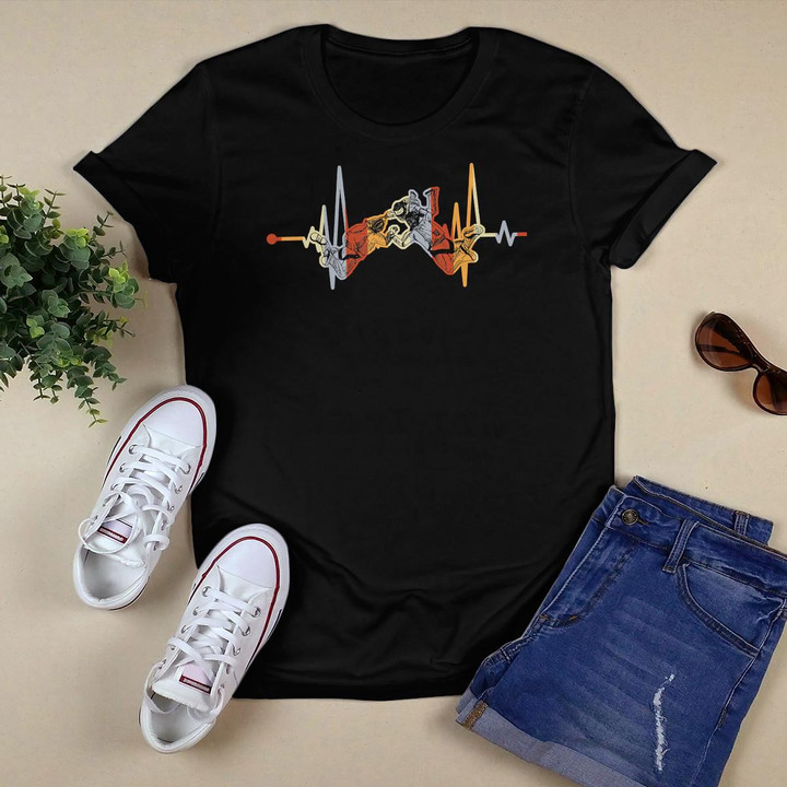 Vintage Retro Distressed Heartbeat Skydiving Skydive Gift T-Shirt