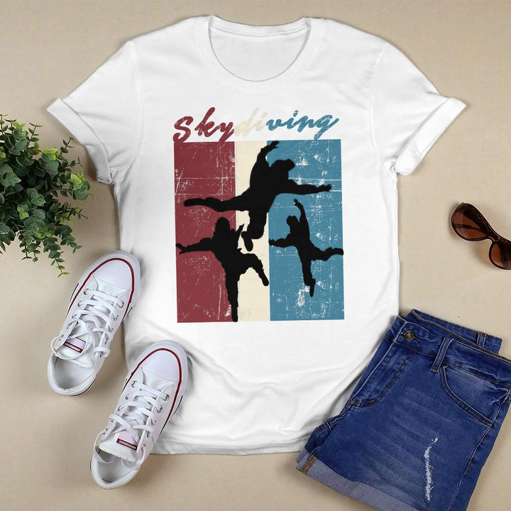 Skydiving Vintage for Skydiver Skydive Parachute Distressed T-Shirt