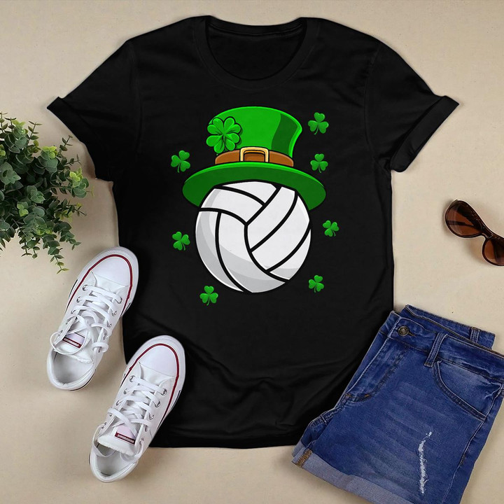 Volleyball St Patricks Day Leprechaun Shamrock T-Shirt