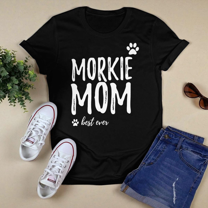 Womens Morkie Mom T-Shirt Funny Yorkie Maltese Dog Mom Gift Toys V-Neck T-Shirt