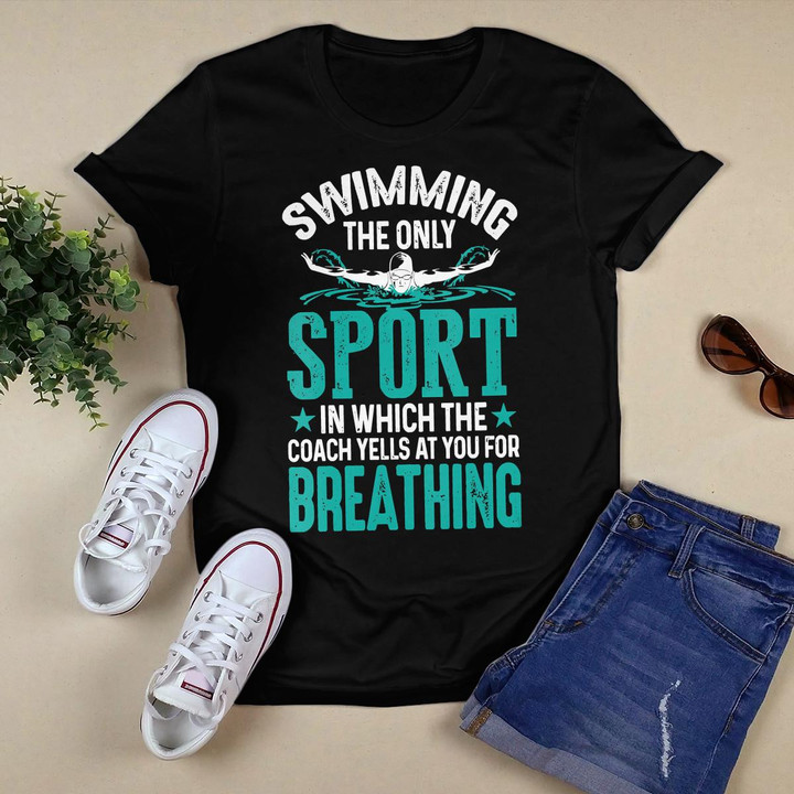 Womens Swimming The Only Sport In Which The Coach Yells At You V-Neck T-Shirt