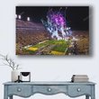 Lsu Football Night Game Stadium Canvas Print-View Of Lsu Tigers Stadium With Fireworks- Canvas Painting, 1 Panel Canvas Wall Art For Living Room