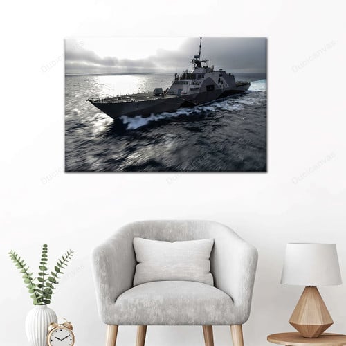 Uss Freedom, Lcs-1 Battleship Painting Canvas - Canvas Print, Canvas Art, Wall Decor