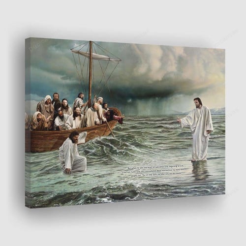 Jesus Walking On The Water White Painting Canvas - Canvas Print, Canvas Art, Wall Decor