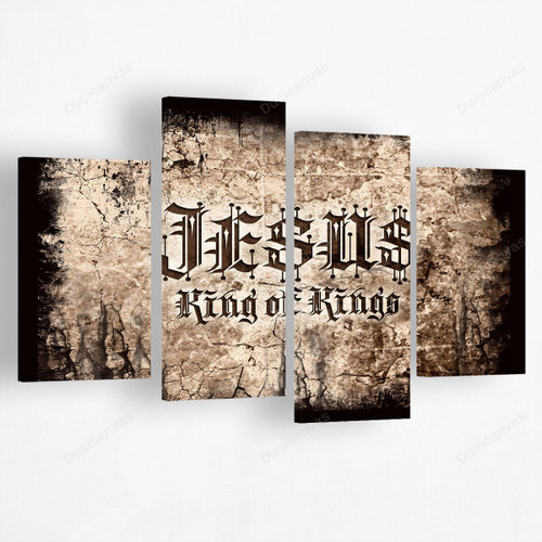 Jesus King Of Kings Home Decor Canvas Art - 4 Panel Canvas Printing,Canvas Pictures,Canvas For Sale,Wall Decor For Bedroom