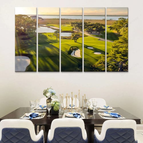 Harbour Town Golf Course Canvas Painting - 5 Panel Canvas Large Wall Art For Living Room,Canvas Art,Wall Decor