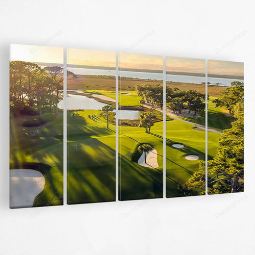 Harbour Town Golf Course Canvas Painting - 5 Panel Canvas Large Wall Art For Living Room,Canvas Art,Wall Decor