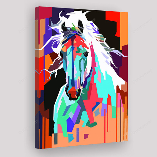Horse Abstract Canvas Painting - Illustration Horse Canvas Prints, Canvas Wall Art, Wall Decor For Living Room