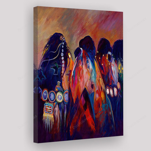 Native American Modern Abstract Canvas Painting - American Indian Canvas Prints, Canvas Wall Art, Wall Decor For Living Room