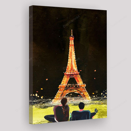 Couple In Paris Painting Canvas - Canvas Prints, Canvas Wall Art, Wall Decor For Living Room