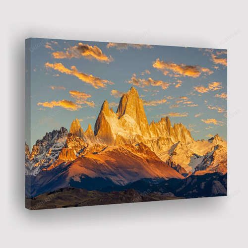 Fitz Roy Mountain At Sunrise Canvas Print - Canvas Painting, Canvas Wall Art, Wall Decor For Living Room