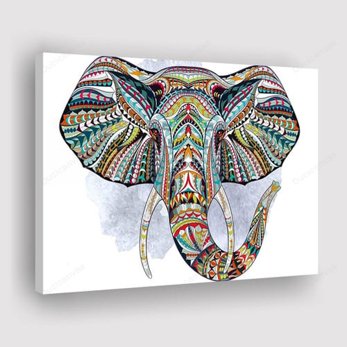 Elephant Mandala Canvas Print - Canvas Painting, Ethnic Elephant, Canvas Wall Art, Wall Decor For Living Room