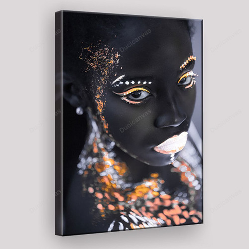 Portrait Of African Woman Painting Canvas - Canvas Prints, Colorful Abstract, Canvas Wall Art, Wall Decor For Living Room