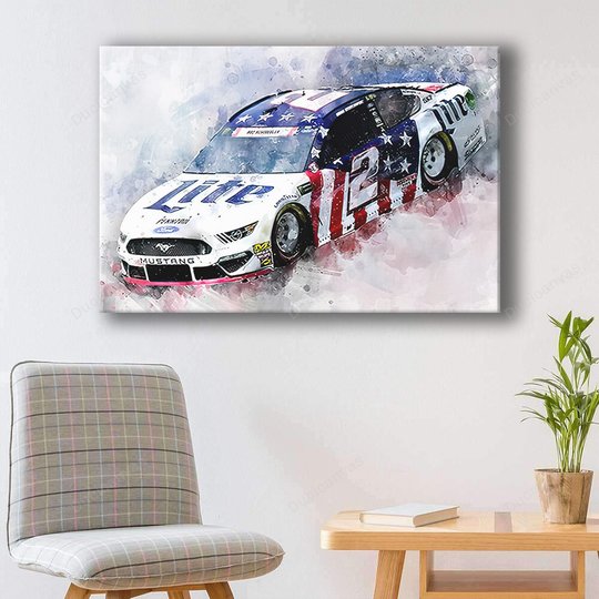Brad Keselowski Canvas Print - Nascar Canvas Painting, 1 Panel Canvas Wall Art, Wall Decor For Living Room