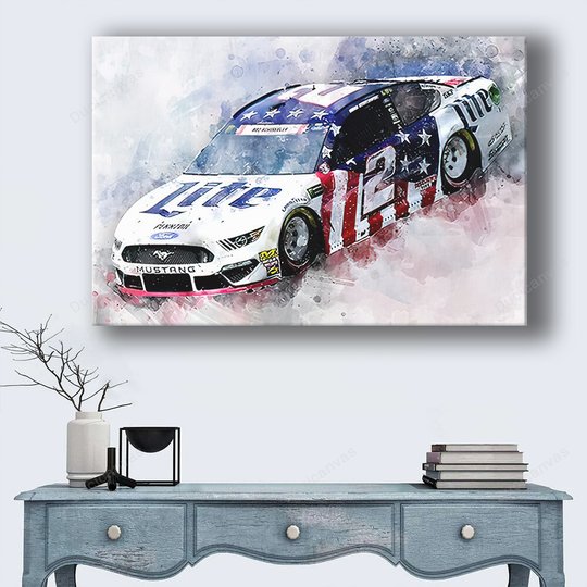 Brad Keselowski Canvas Print - Nascar Canvas Painting, 1 Panel Canvas Wall Art, Wall Decor For Living Room