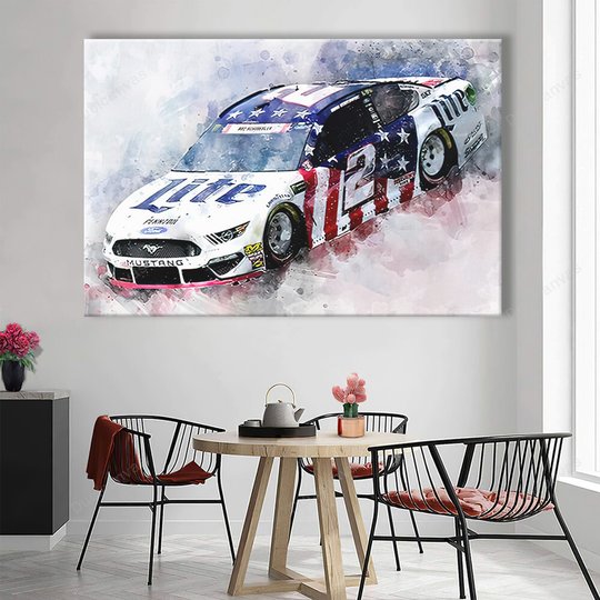 Brad Keselowski Canvas Print - Nascar Canvas Painting, 1 Panel Canvas Wall Art, Wall Decor For Living Room