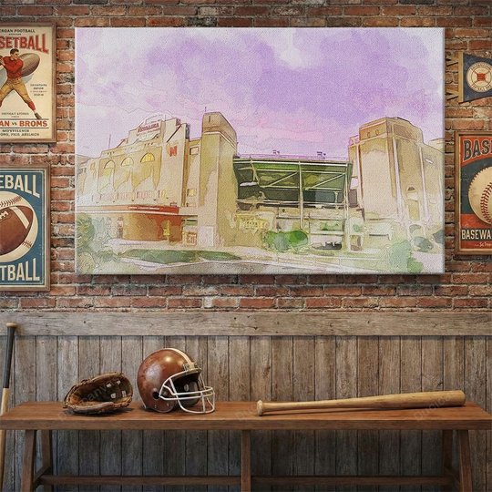 Nebraska Cornhuskers Canvas Print - Memorial Stadium Watercolor Canvas Home Decor, Canvas Wall Art, Wall Decor For Living Room