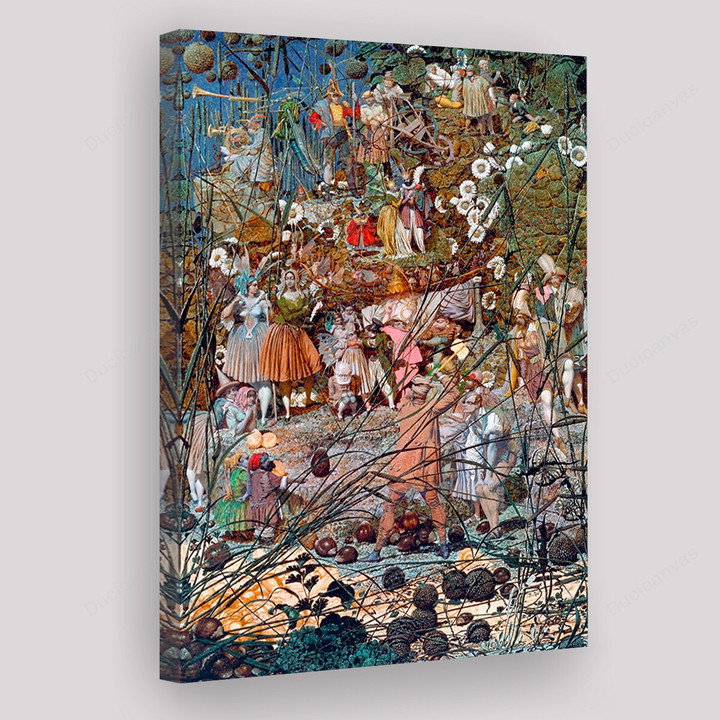 Richard Dadd The Fairy Feller Master-Stroke (1855) Classic art print Painting Canvas - print on canvas Vintage style gift Giclee Canvas Prints, 1 Panel Canvas Wall Art, Wall Decor For Living Room