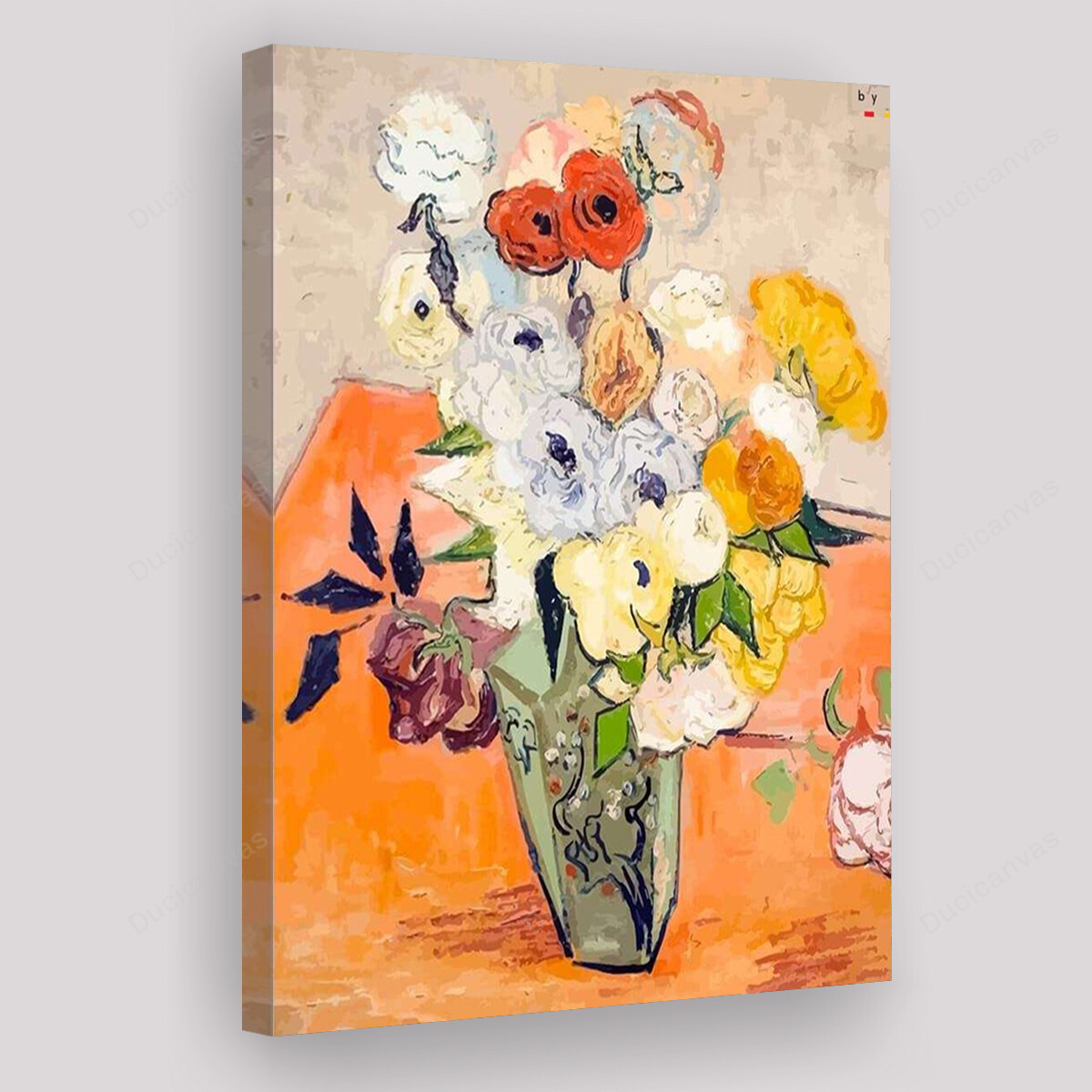 Roses and Anemones Vincent Van Gogh Canvas Painting - Canvas Prints, C ...