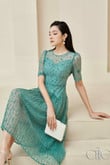 Lady's Green Lace Dress