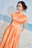 Silk Dress With Pleated Chest