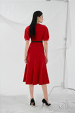 Red Fishtail Dress, Round Neck