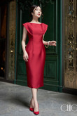 Red Dress, Elegant Hugging Shape
