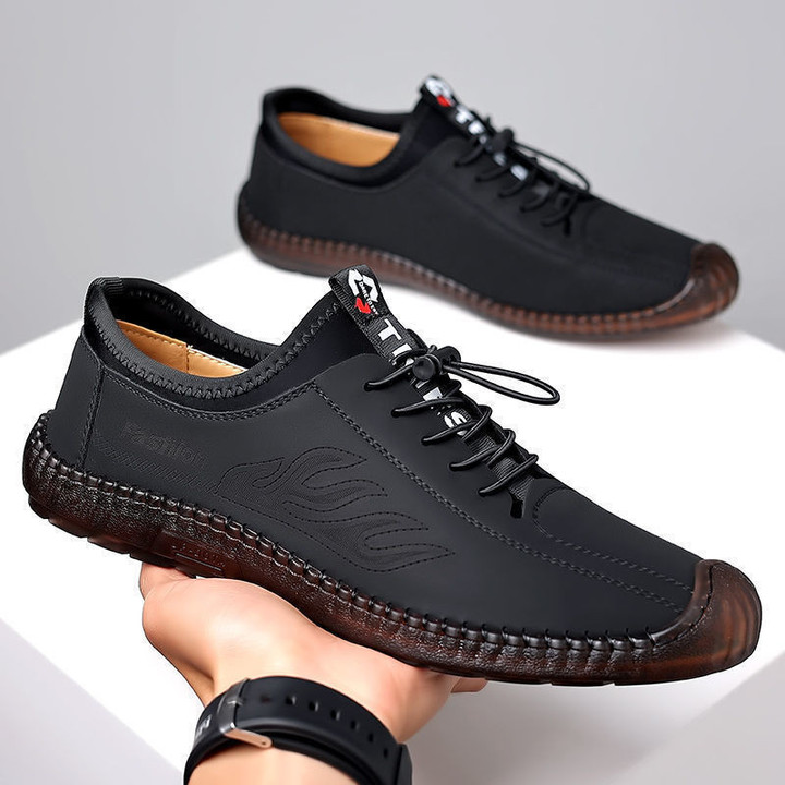 Men's casual soft leather tendon sole non-slip shoes