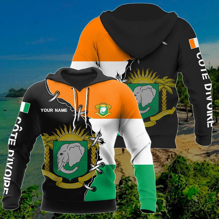 Customize Côte d'Ivoire Coat Of Arms Flag Unisex Adult Shirts