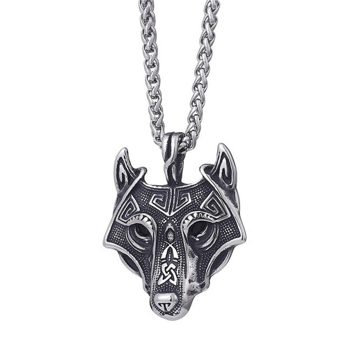 Wolf head Stainless Steel Necklaces Men