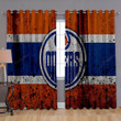 Edmonton Oilers Window Curtains - Grunge Nhl Blackout Curtains, Living Room Curtains For Window