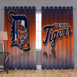 Detroit Tigers Wallpaper Window Curtains - Blackout Curtains, Living Room Curtains For Window