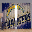 Los Angeles Chargers Logo Window Curtains - Grunge Blackout Curtains, Living Room Curtains For Window