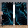 Blue Abstract Waves 3D Art Window Curtains - Abstract Blackout Curtains, Living Room Curtains For Window