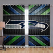 Seattle Seahawks Logo Art Metal Print Window Curtains - Blackout Curtains, Living Room Curtains For Window