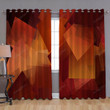 Squares Orange Window Curtains - Blackout Curtains, Living Room Curtains For Window