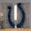 Indianapolis Colts Logo Window Curtains - Geometric Blackout Curtains, Living Room Curtains For Window