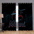 Miami Marlins_1 Window Curtains - Blackout Curtains, Living Room Curtains For Window